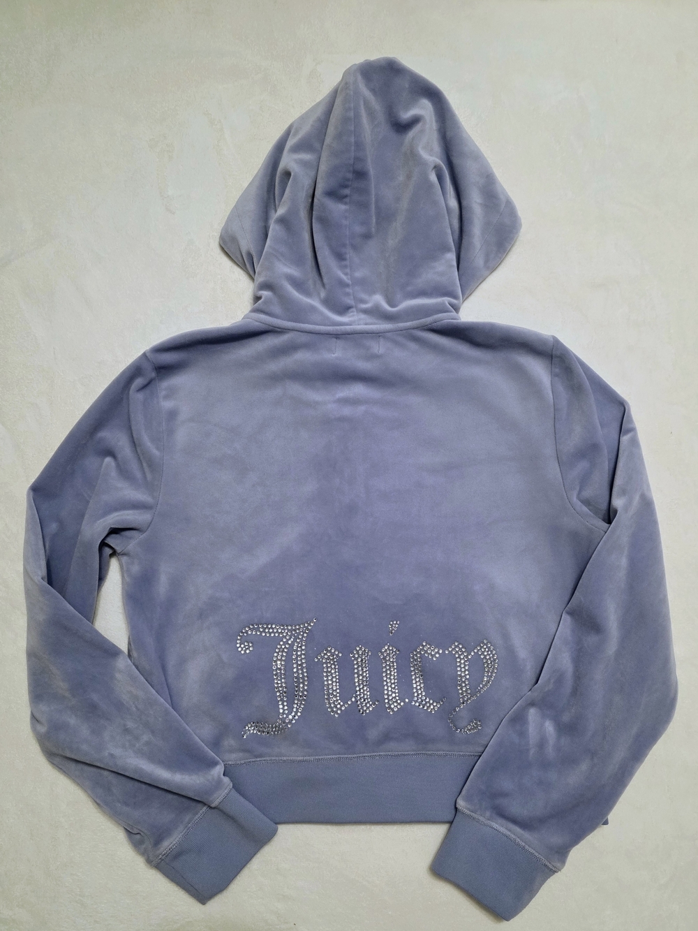 Y2K Juicy Couture OG Big Bling Velour Zip-Up Hoodie Size L